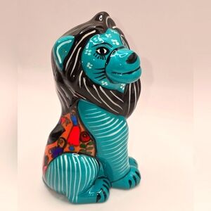 Disney Lion King Folkart Turquoise Figurine Piggy Ceramic Bank Home Decor
